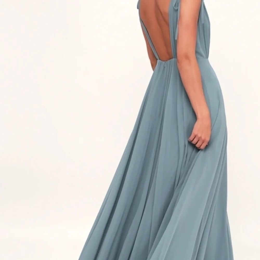 Lulu's Dance The Night Away Slaye Blue Backless Dress Misses Size Medium NWT - Picture 2 of 15